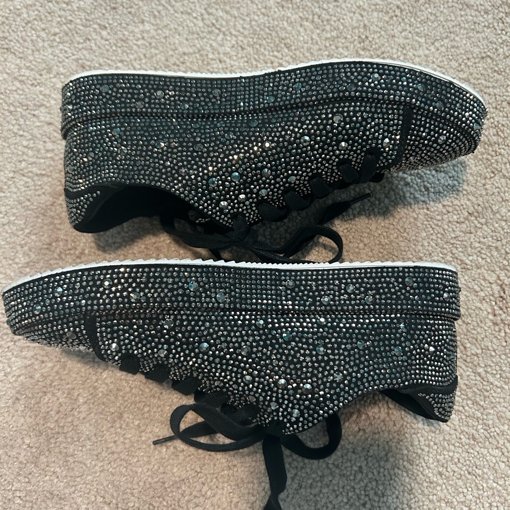 Black Rhinestone Sneakers - Picture 3 of 4